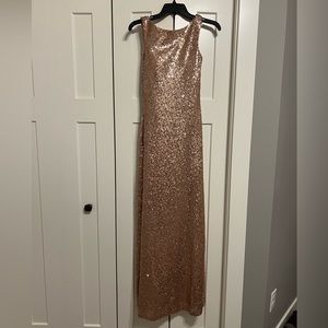 Serendipity Rose Gold Sequin Bridesmaid Dress - Size 0